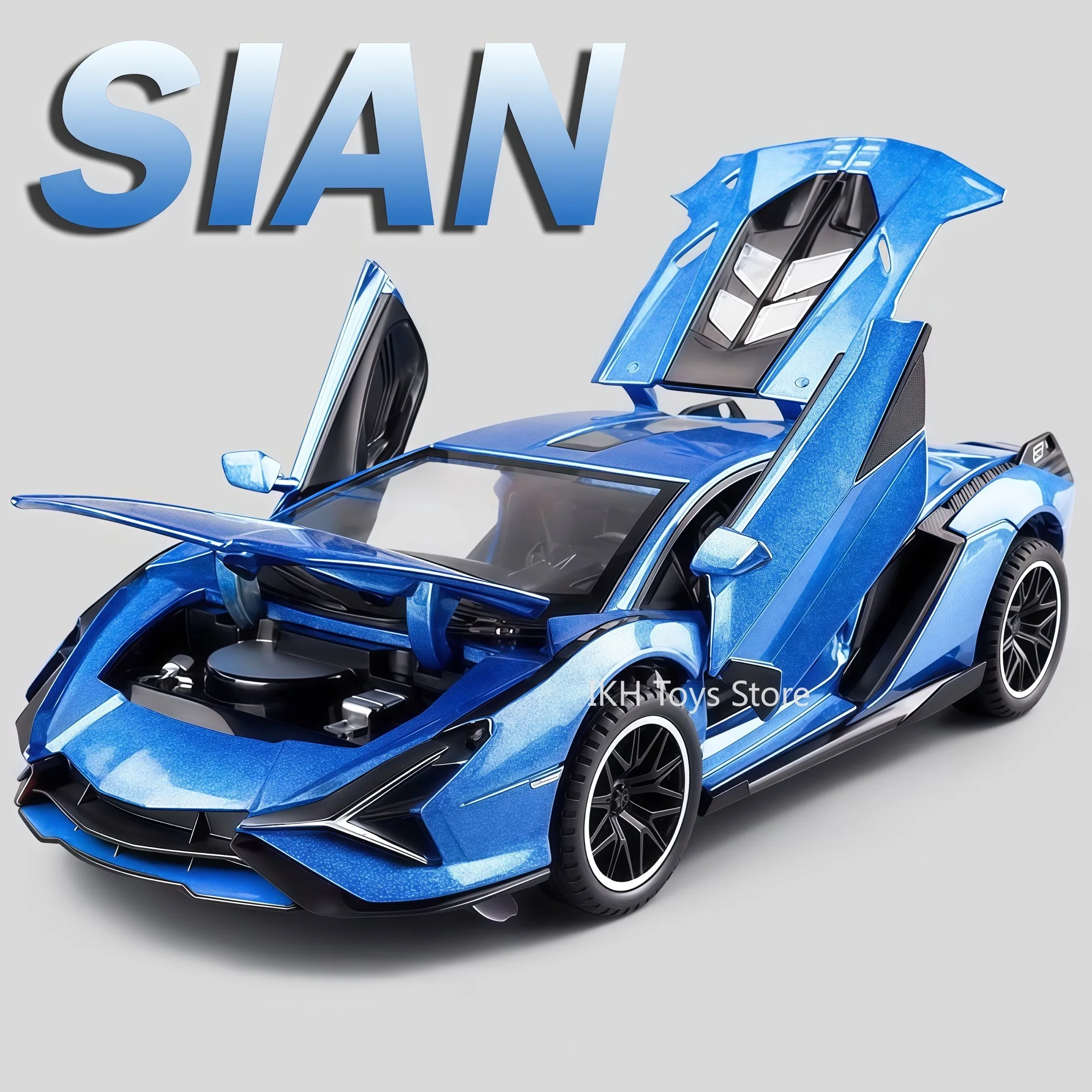 

1:32 Scale SIAN SCV12 Toy Supercar Models Alloy Diecast Sound Light Doors Opened Pull Back Simulation Sports Cars for Kids Gifts