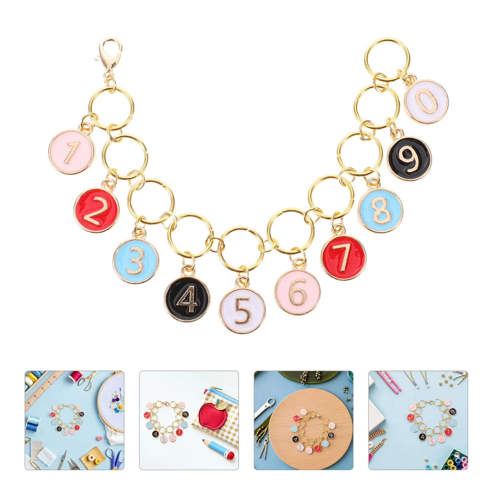 

Набор из 10 маркеров для вязания крючком с номерами, счетчик рядов, фиксирующие брелоки для вязания, аксессуары для рукоделия, инструменты для DIY