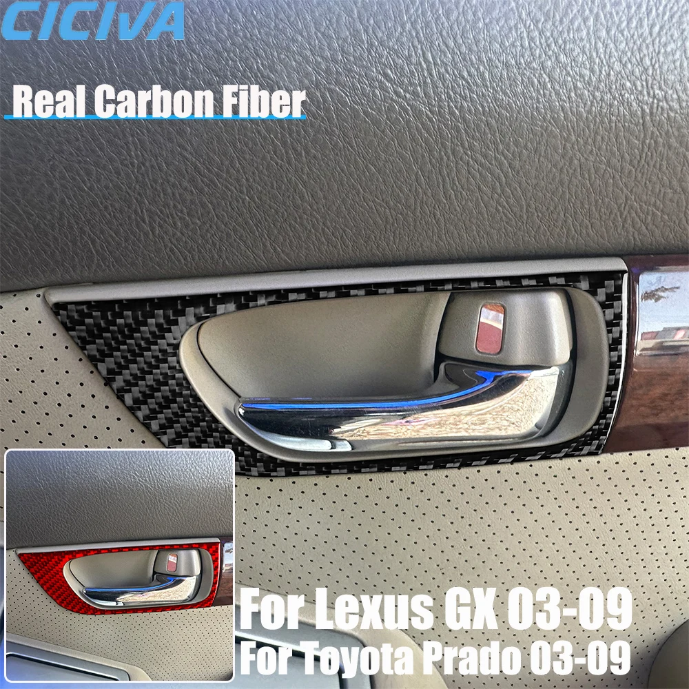 

Настоящее углеродное волокно, автомобильные аксессуары, дверная ручка, рамка, декоративная крышка, мягкая наклейка для Lexus GX для Toyota Prado 2003-2009