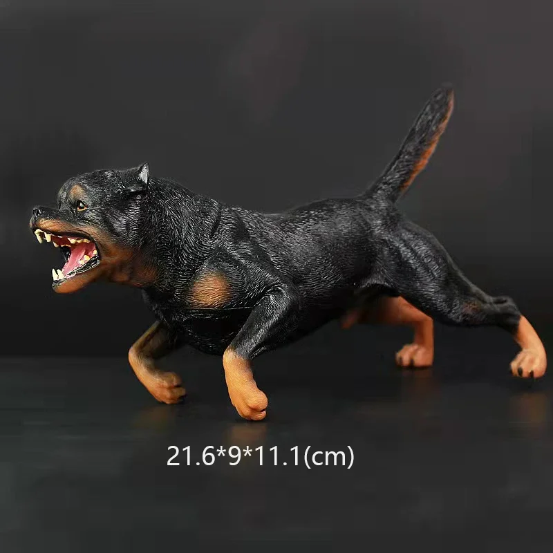 22cm Realistic Wild Animal Rottweiler Pet Dogs Figurines ABS Action Figures Models Collections Educational Toy for Children