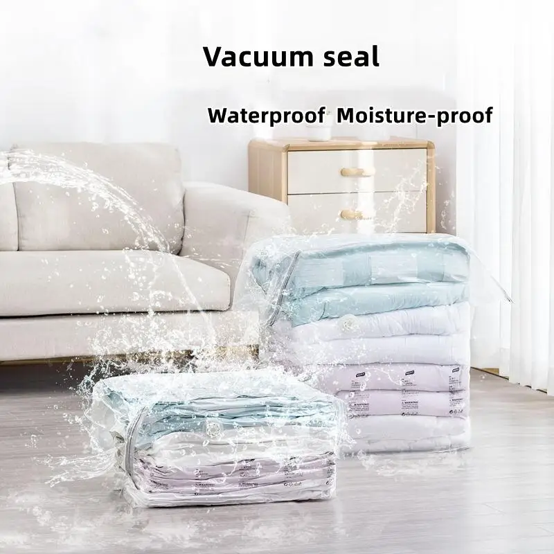 No Need Pump Vacuum Bags Large Plastic Storage Bags for Storing Clothes blankets Compression Empty Bag Covers Travel Accessories