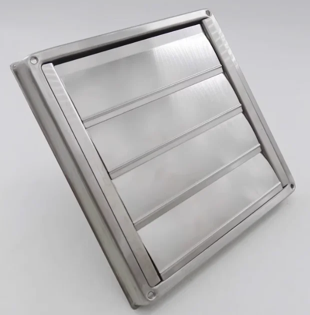 ​​150mm Stainless Steel Ventilation Grille, Louvered Air Vent Cover for Flat Ducting & Wall Inlet Systems​​