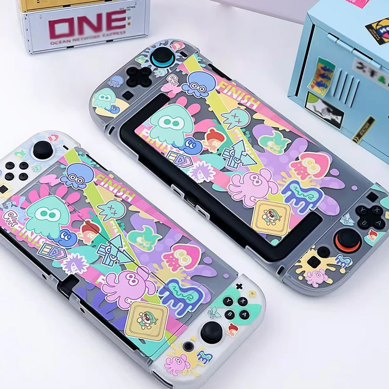 Switch 2 Protective Case Cute Colorful Pattern Switch Oled Dockable Case Anime Peripherals for Nintendo Switch 2
