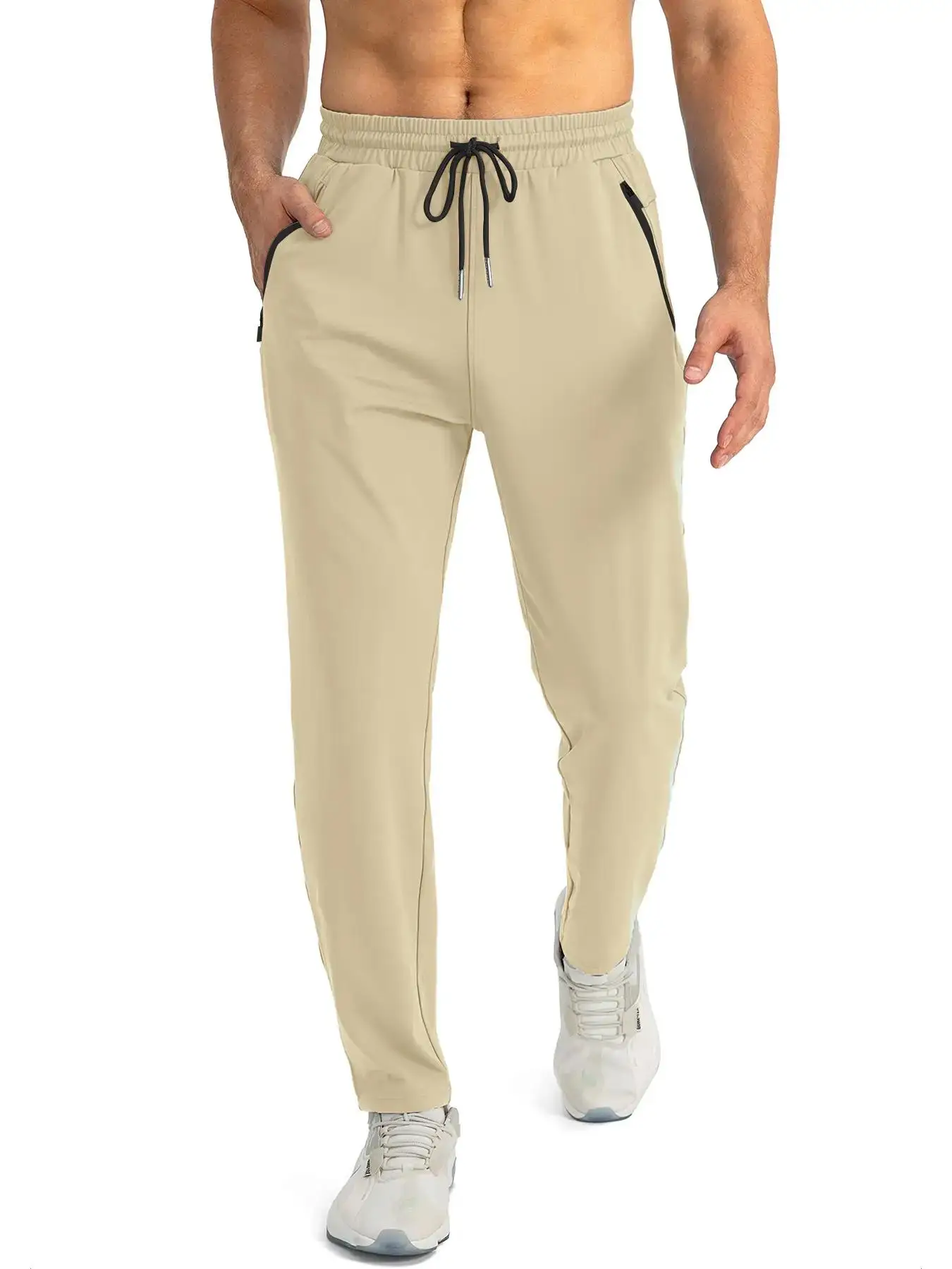 

Мужские легкие спортивные брюки-джоггеры с эластичным поясом, прямого кроя, для летних тренировок, фитнеса, бега и повседневной носки