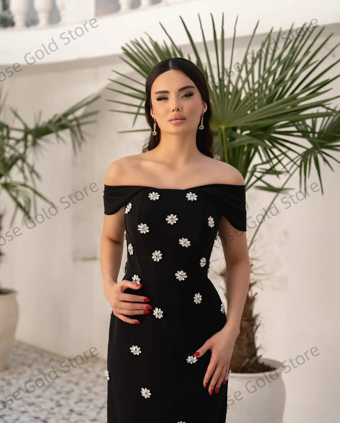 Lindo sereia vestidos de noite preto fora do ombro vestidos de gala personalizado miçangas feminino longo até o chão vestidos de baile