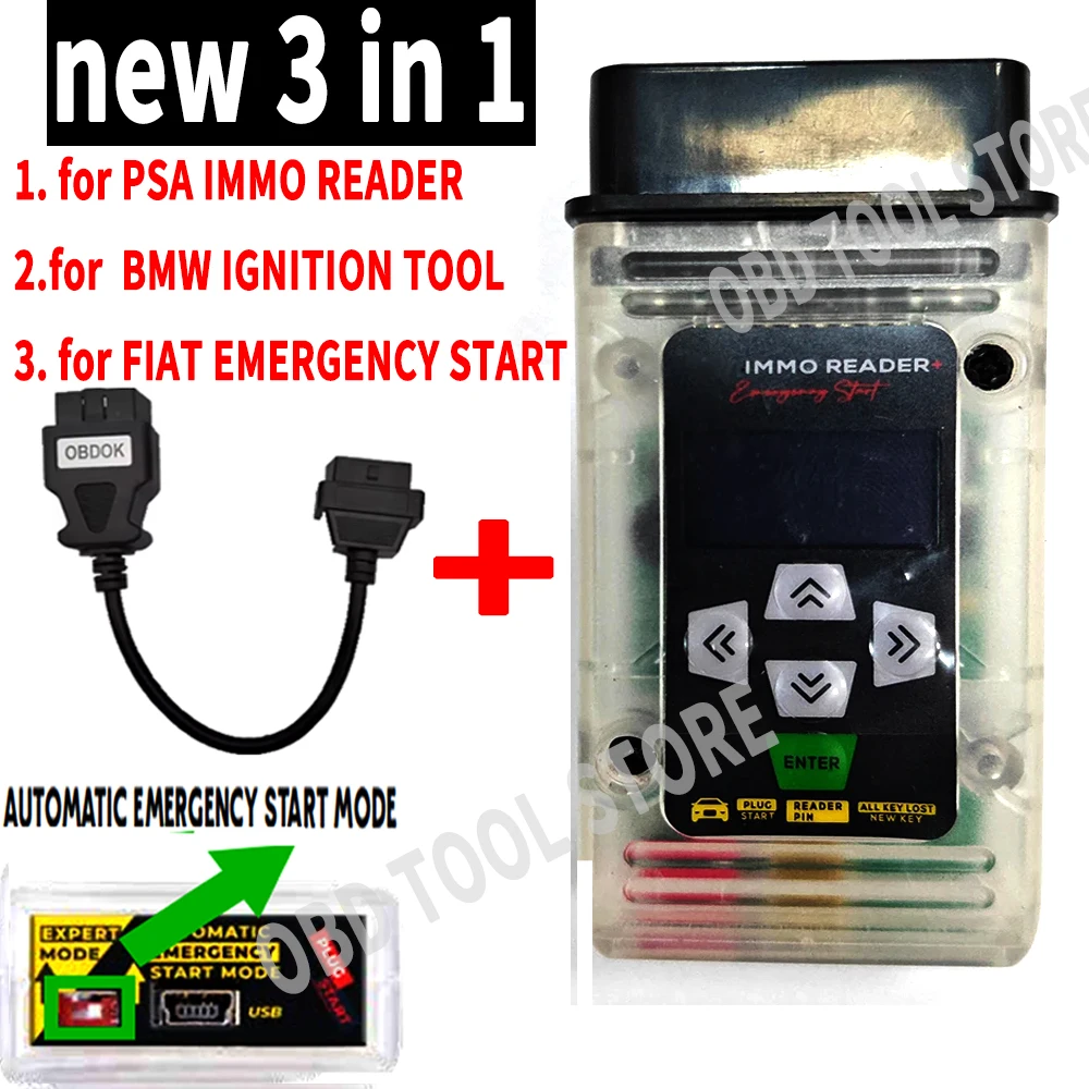 

Emergency Start for FIAT FOR PSA Immo Reader 3in1 FOR PSA for BMW Plug and Play Update Version 1.1 for BMW Force Ignition Tool