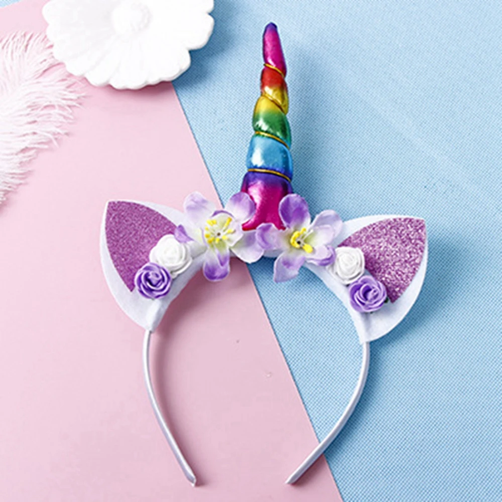 New Girls Cute Unicorn Flower Cat Ears Headbands Children Headwear Photo Props Party Hair Hoop Hairbands Kids Hair Accessories