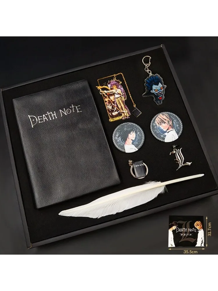 Death Note Notizbuch Geschenkset (8-teilig) mit Federkiel Geburtstagsgeschenke für Cosplay & Anime-Liebhaber Als Tagebuch und Notizbuch Verwendbar