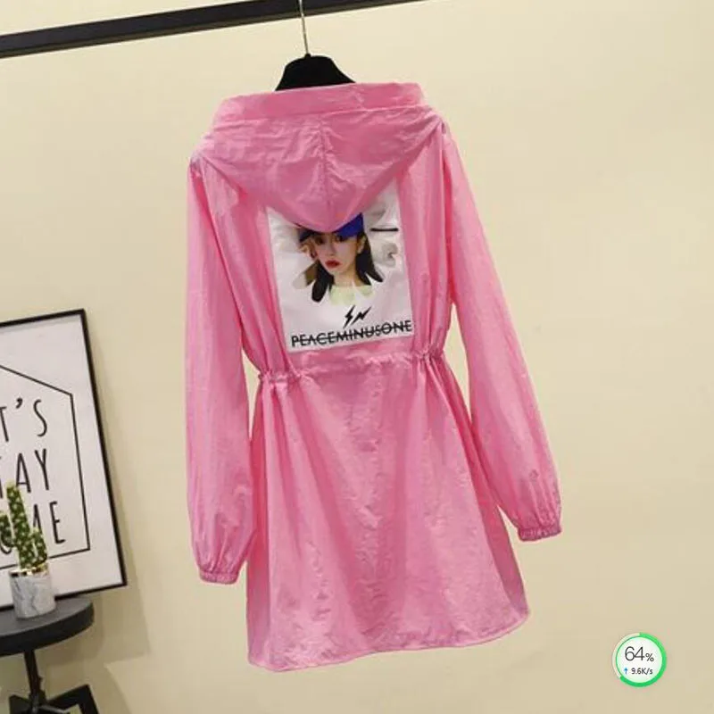 Large Size Sun Protection Clothing Women's Long-sleeved Loose Air-conditioned Shirt Summer Sunscreen Thin Windbreaker Coat