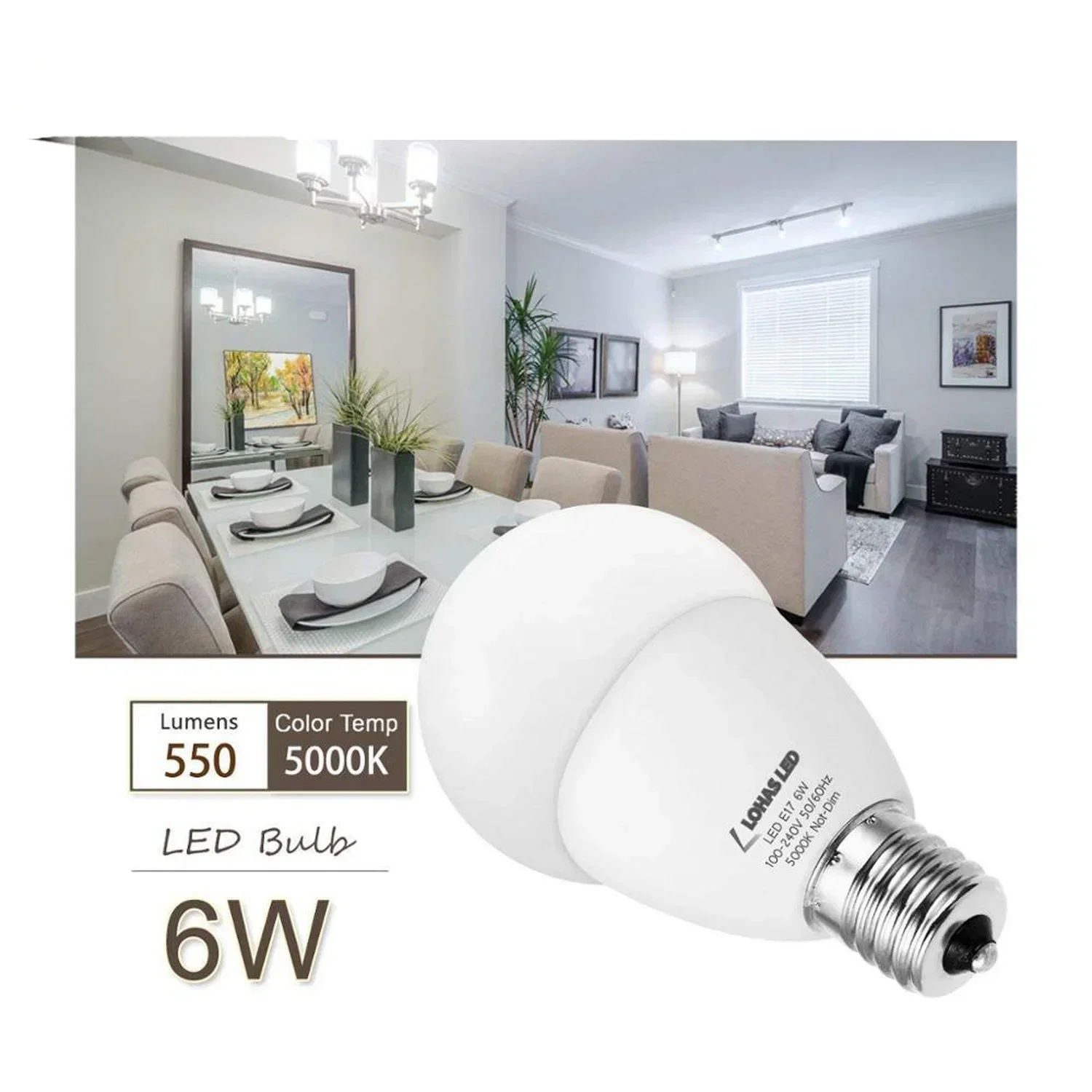 Bombillas Led de interior E17, iluminación decorativa, 6W, 550lm, G45, globo, blanco cálido/frío, para garaje, almacén, habitación de dormitorio