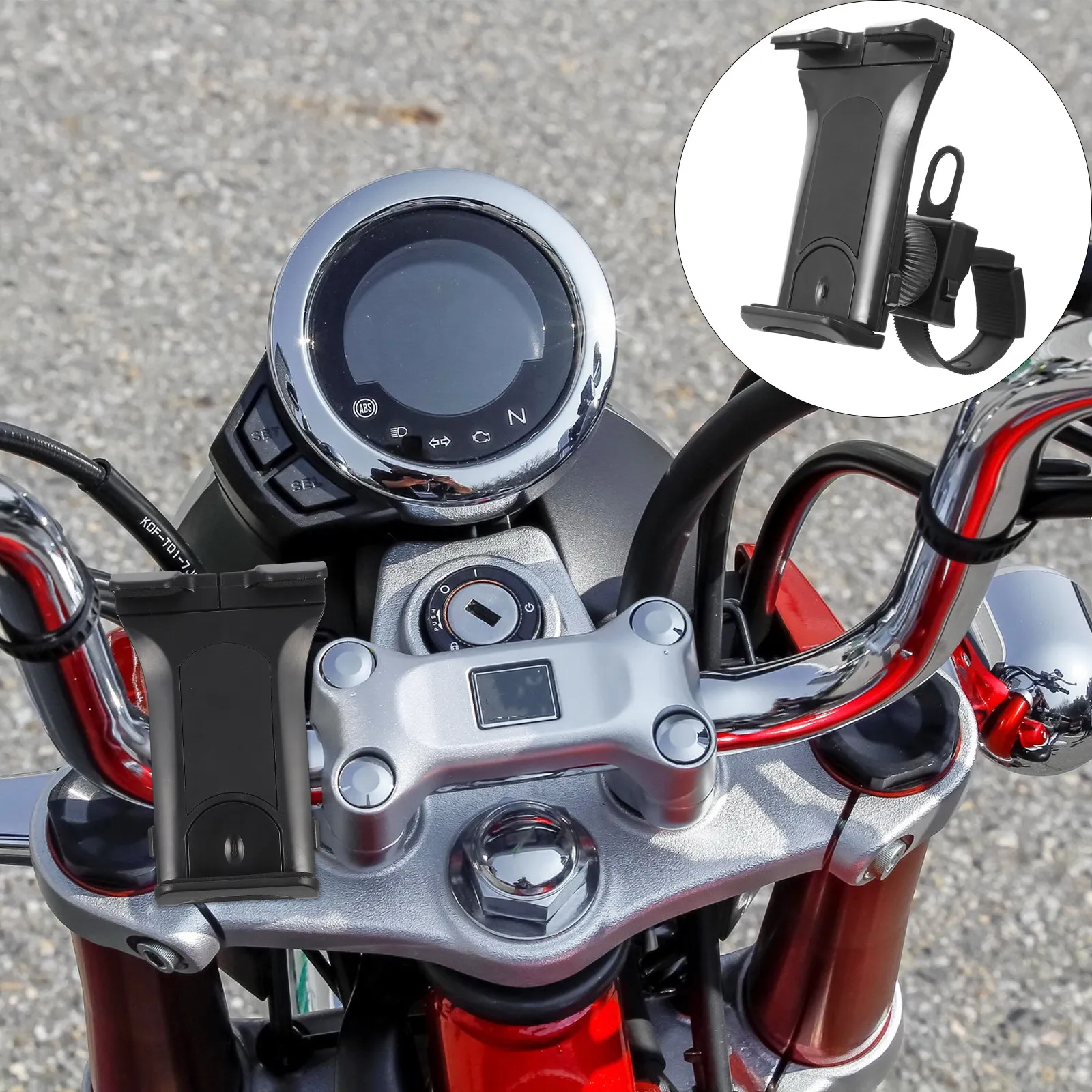 

Rotatable Phone Mount for Bike Scooter Stroller Treadmill Elliptical Handlebar Tablet Holder Clamp Compatible with 6-12.5 Inch