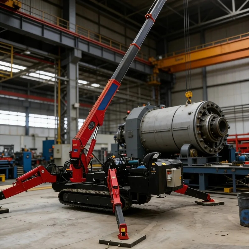 Customized 3 Ton Mini Spider Crane Small Hydraulic Crawler Crane Telescopic Boom Compact Lifting Equipment for Factory