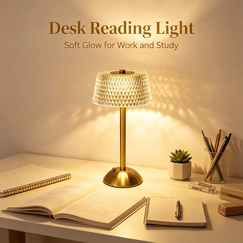 Rechargeable LED Night Light Touch Bedroom Night Lamp Bedroom Study Bedside Atmosphere Decoration Glass LED Table Lamps 2