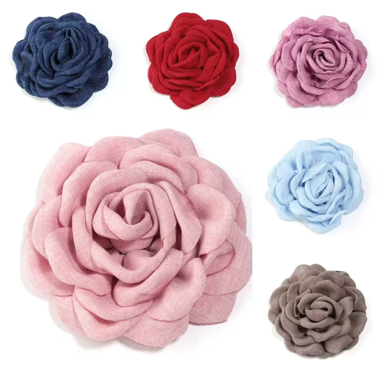 8 Colors 9cm Artificial Fabric Edge Camellia Elegant Cloth Flower For DIY Brooches Clothing Wedding Party Decoration Accessories