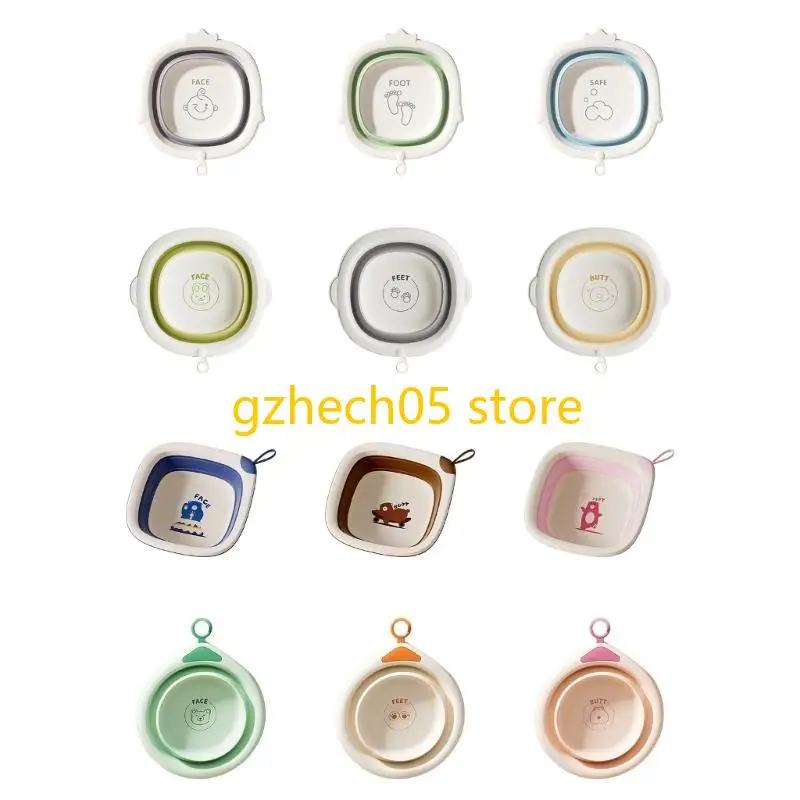 

D55E Compact Infant Wash Basin Foldable Design Safe Newborns Toddler Essential Pan