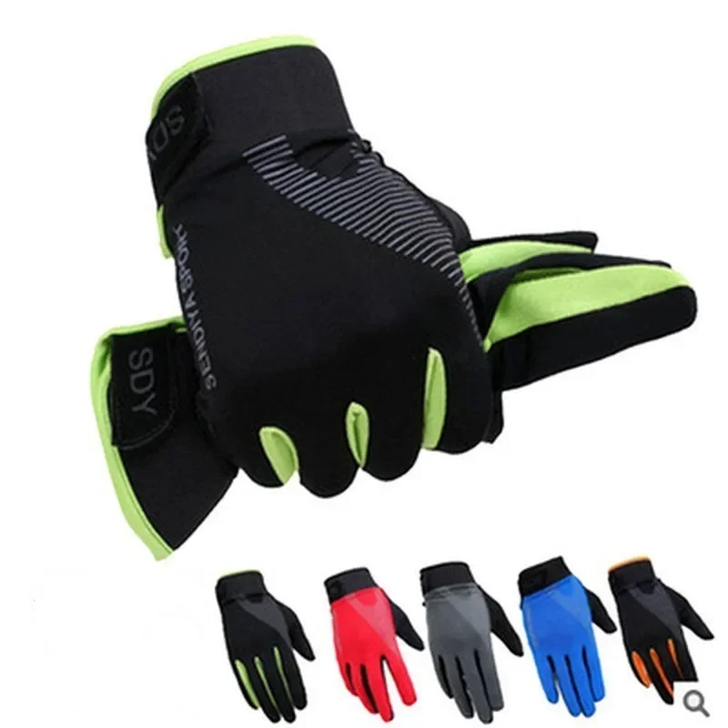 Luvas de ciclismo full finger touch screen para homens, MTB, bicicleta, motocicleta, ginásio, treinamento, fitness, ao ar livre, pesca, verão