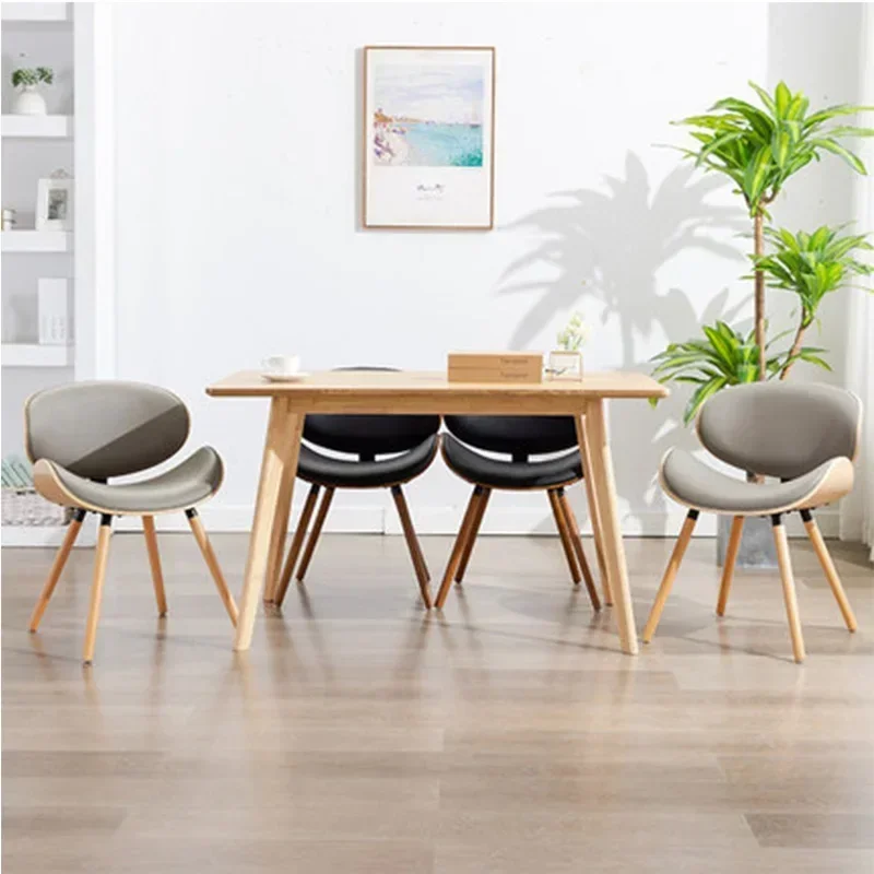 Modern simple art European dining chair household solid wood stool modern simple cosmetic shell negotiation chair Furniture