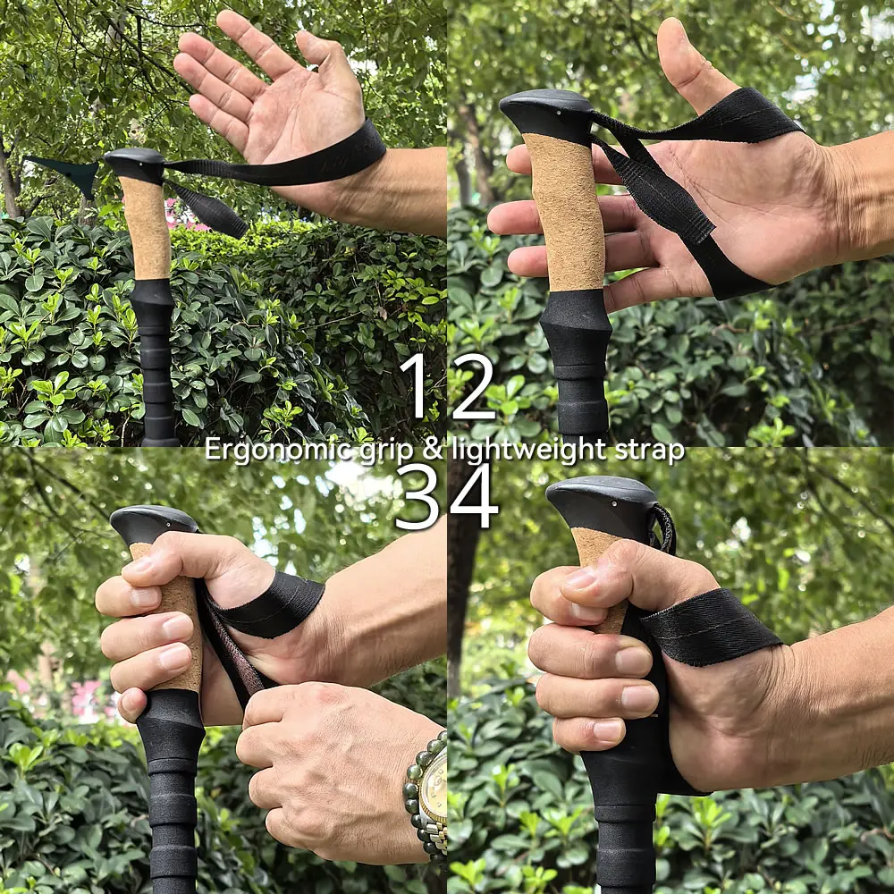 The New Foldable Trekking Pole  Adjustable in Length  for Outdoor Climbing, Hiking and an Excellent Assistant for Outdoor Sports