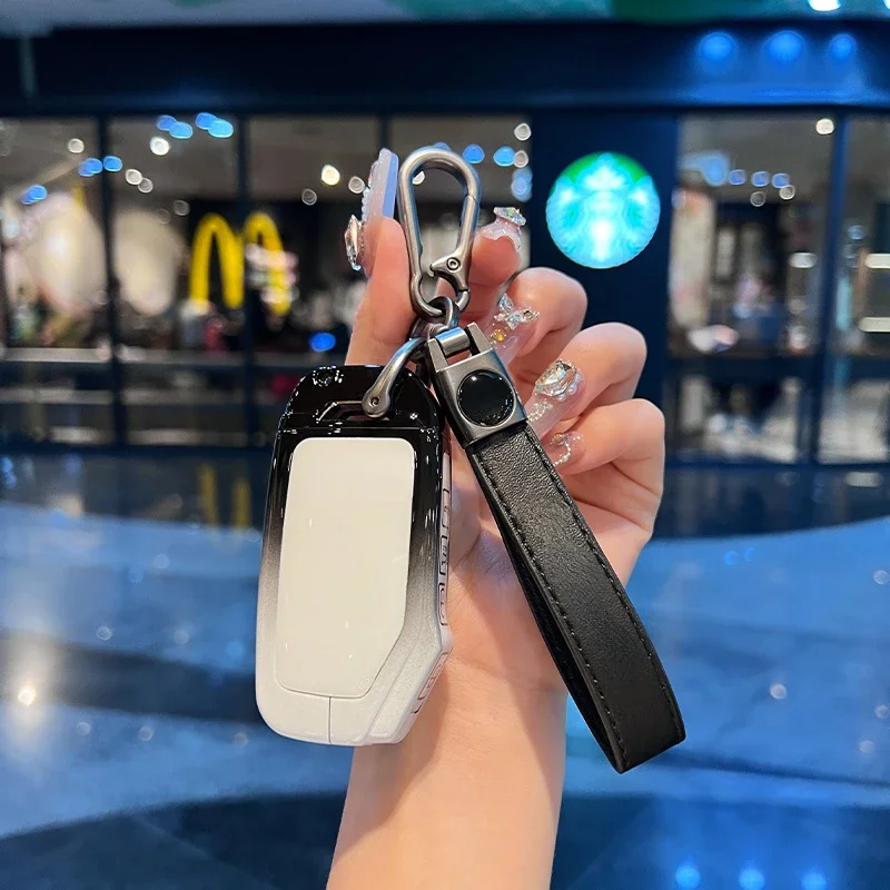 เคส kunci REMOTE mobil สีดำและขาวแบบเรียบง่าย + TPU แบบไล่ระดับสีสำหรับ Kia K3 2024