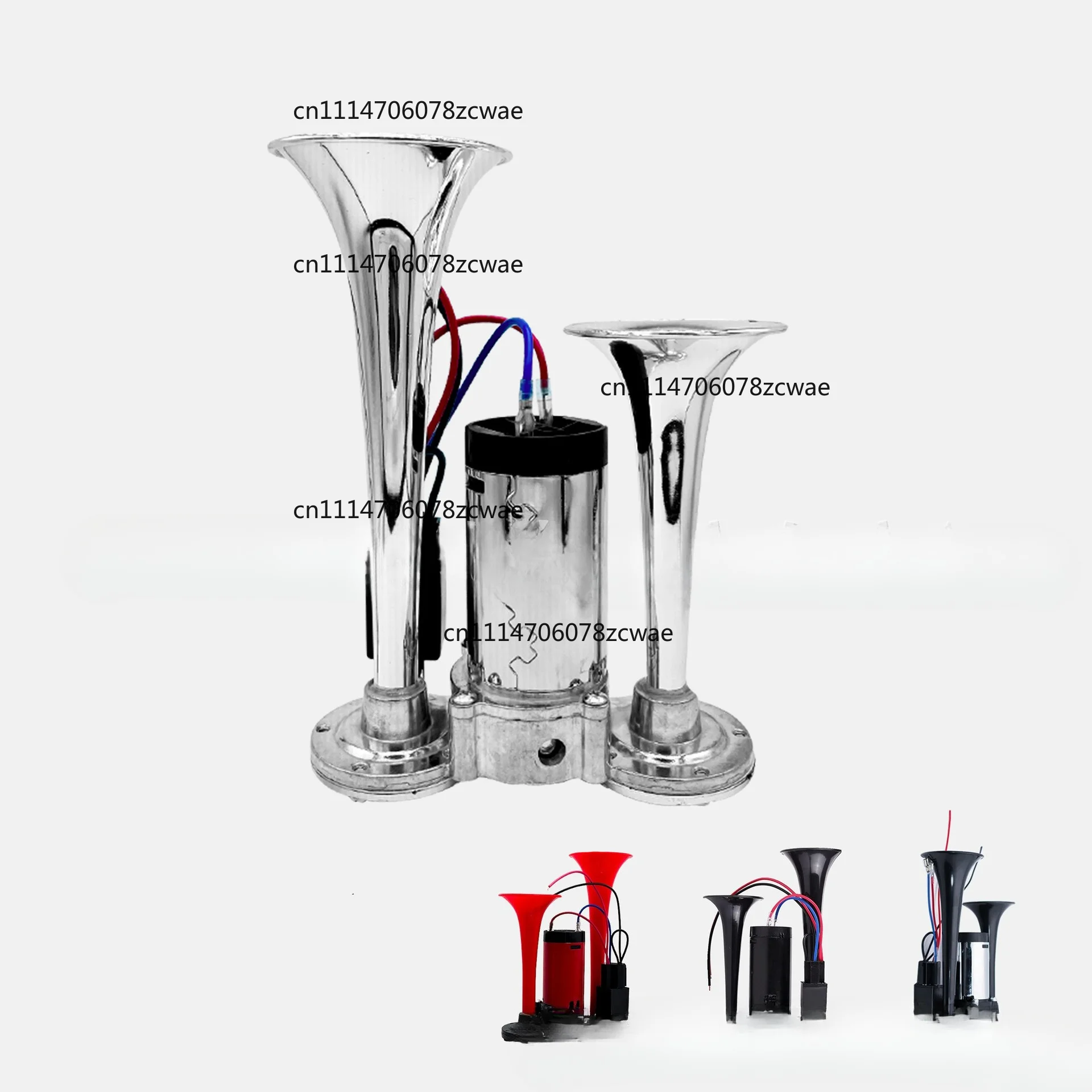 TZ-309-2 Dual Pipe Metal Integrated Air Horn 600dB Electric Pump Horn For Car Motorcycle