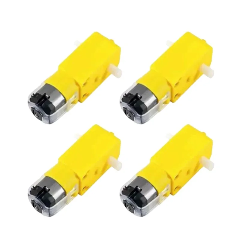 4セットDC電動モーターDC 3-6VデュアルシャフトギアードTT磁気ギアボックスエンジン、65mmプラスチックカータイヤホイール付きスマートRCカーロボット