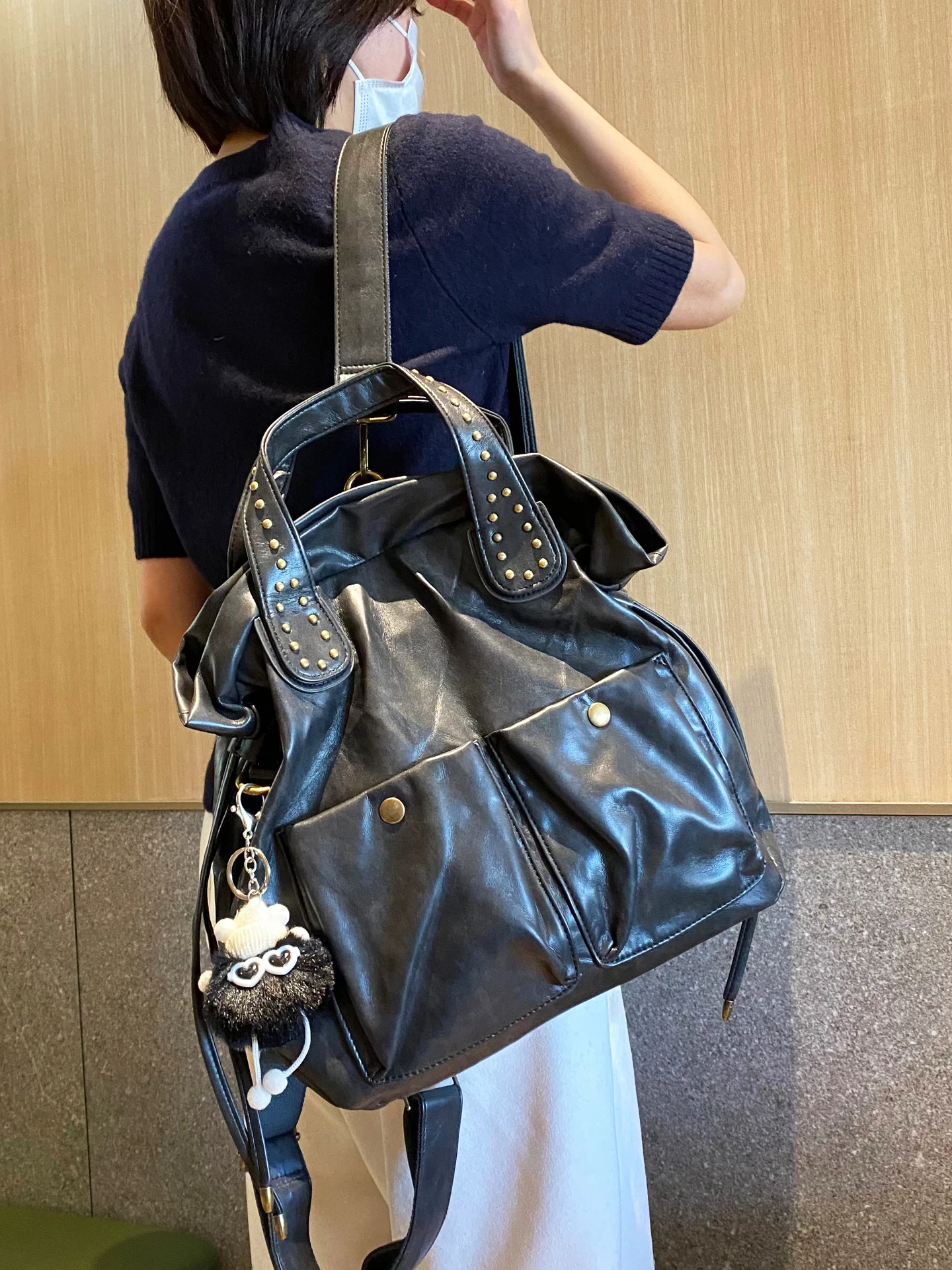 High Quality Handbags New Retro Hand-scratched Drawstring Soft Leather Messenger Bag Shoulder Backpack for Women Sac a Main