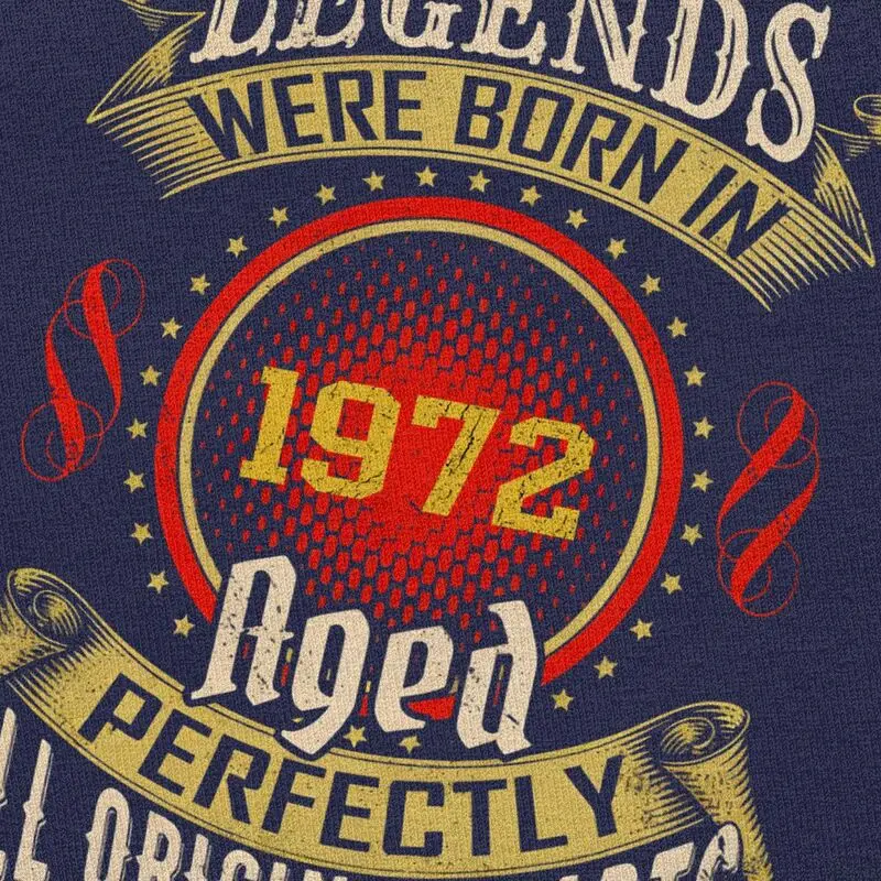 Подарок на день рождения 53 лет Legend Are Born In 1972. Футболки для мужчин. Повседневные футболки с короткими рукавами. Свободные футболки из чистого хлопка.