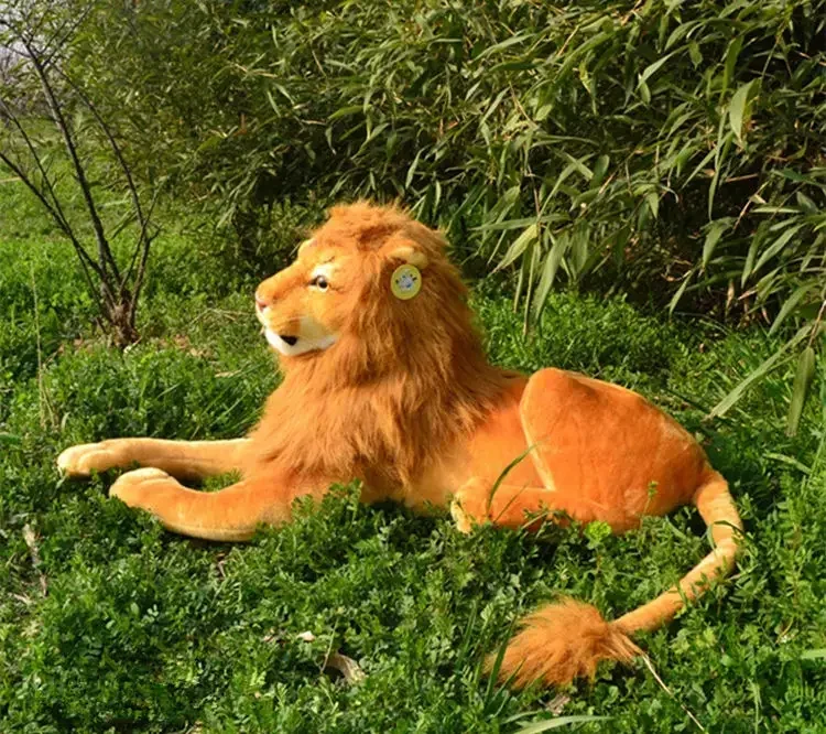 [Engraçado] grande 85cm leão rei adulto simba pelúcia boneca brinquedo simulação animal propenso leão modelo crianças criança melhor presente