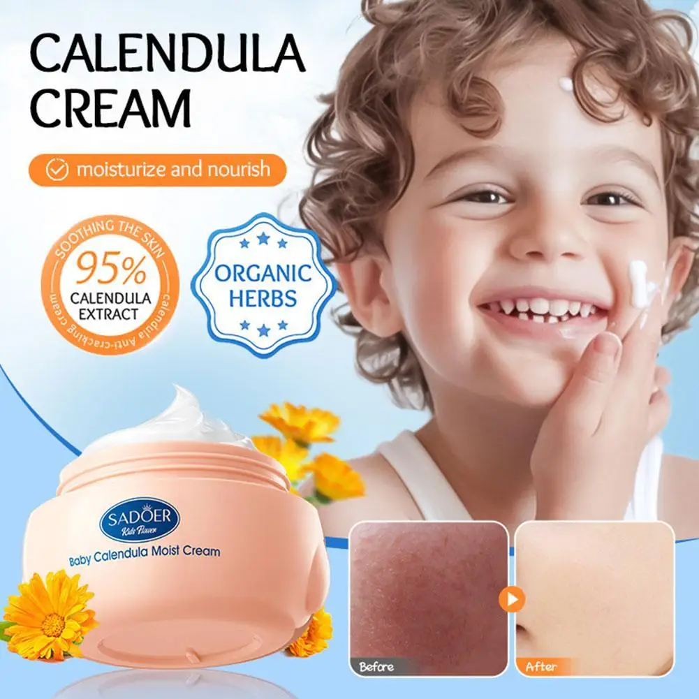 

50g Calendula Vitamin E Moisturizer Baby Cream Moisturizing Anti-Cracking Kids Soothing Cream Relieves Dry Skin Care