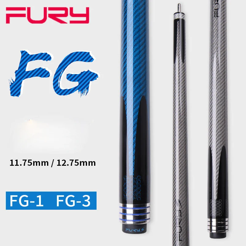 2022 NEW Fury FG Pool Cue Stick Carbon Fiber Handle 11.75mm/12.75mm Tip Size UniLoc Joint With Pool Cue Case Set