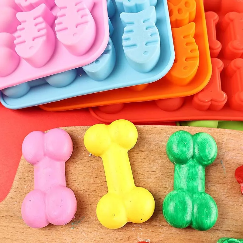 Dog Paw Bone Shaped food Grade Silicone Mold,Ice tray,Reusable Silicone Mold,Used for Chocolate,Pudding,Jelly,Puppy Biscuit
