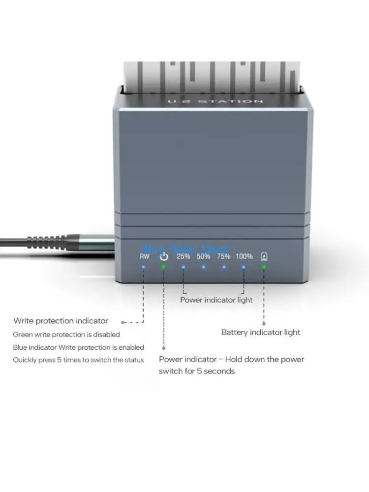 

20CE Hard Drive Case PowerFree SSD Reader Base 10GbpsU2 Station for 2.5inch SSD