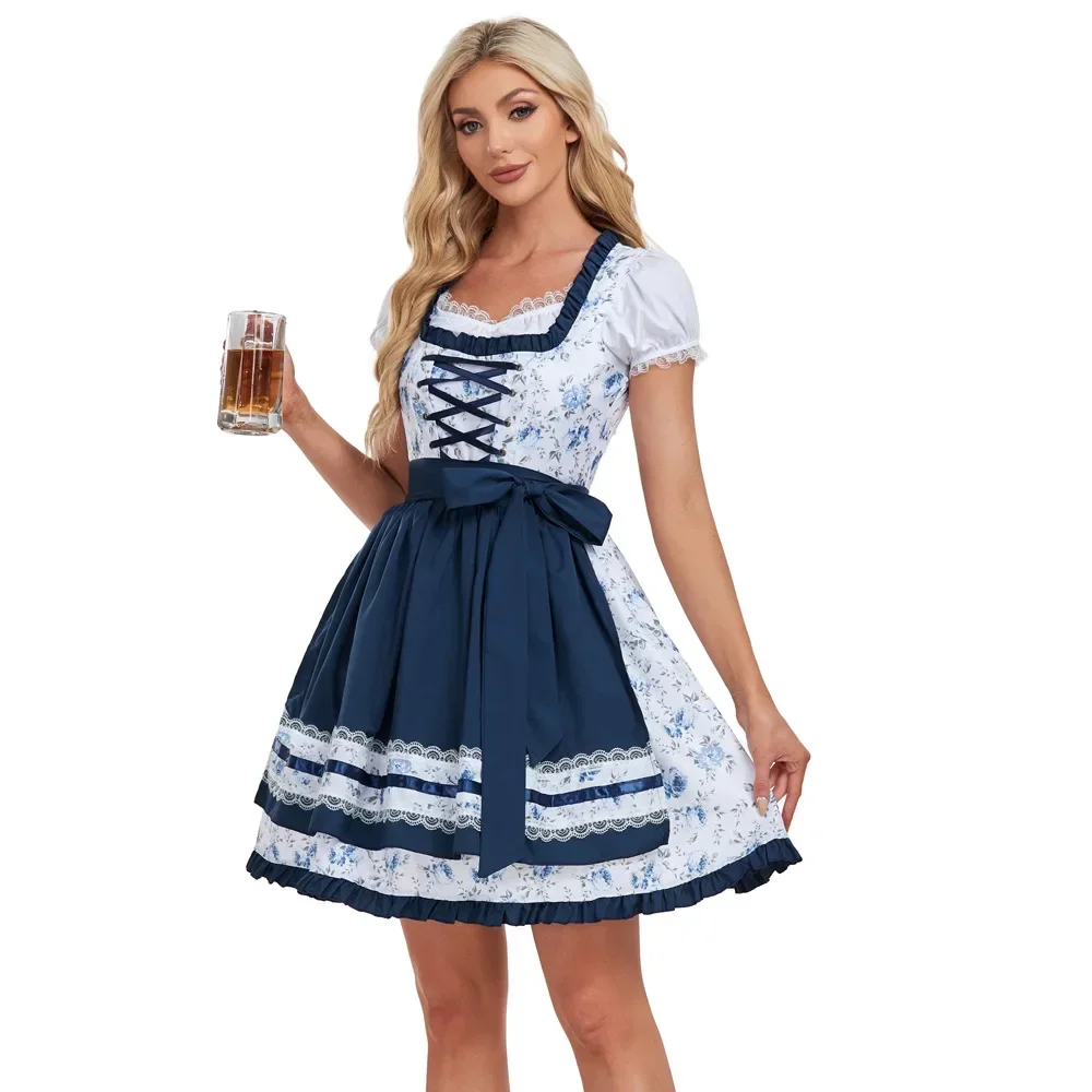 

German Oktoberfest Costume Set, German Beer Girl Dress And High Stockings For Halloween Bavarian Oktoberfest Carnival