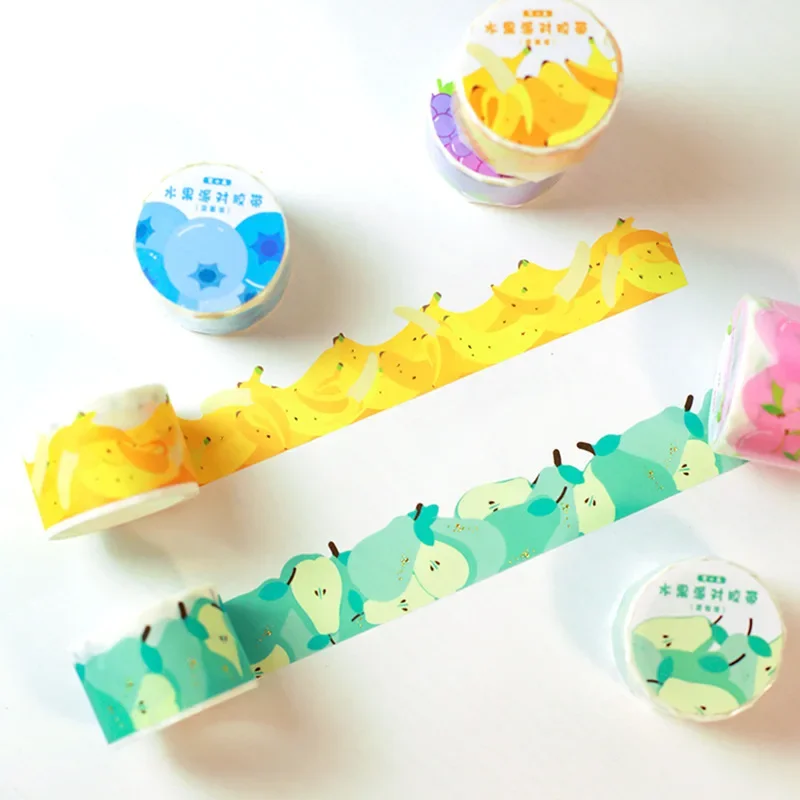 1 рулон ленты в форме фруктов из золотой фольги для украшения сцены страниц журнала DIY планировщики поставки материалов для рукоделия