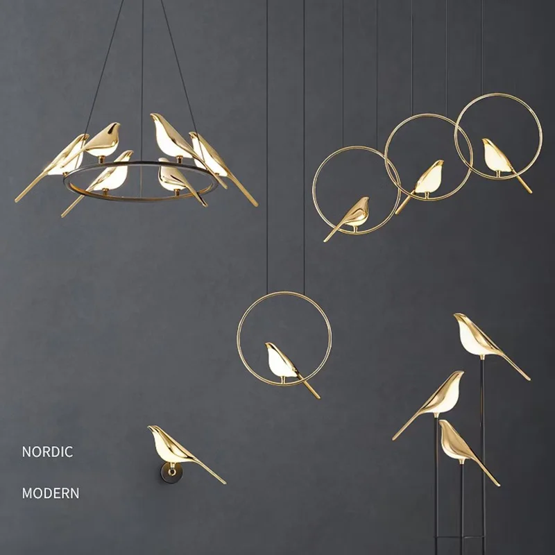 

Nordic Magpie Pendant Lights Modern Luxury Creative Personality Hanging Lamp Bedroom Bedside Kitchen Corridor Led Chandelier