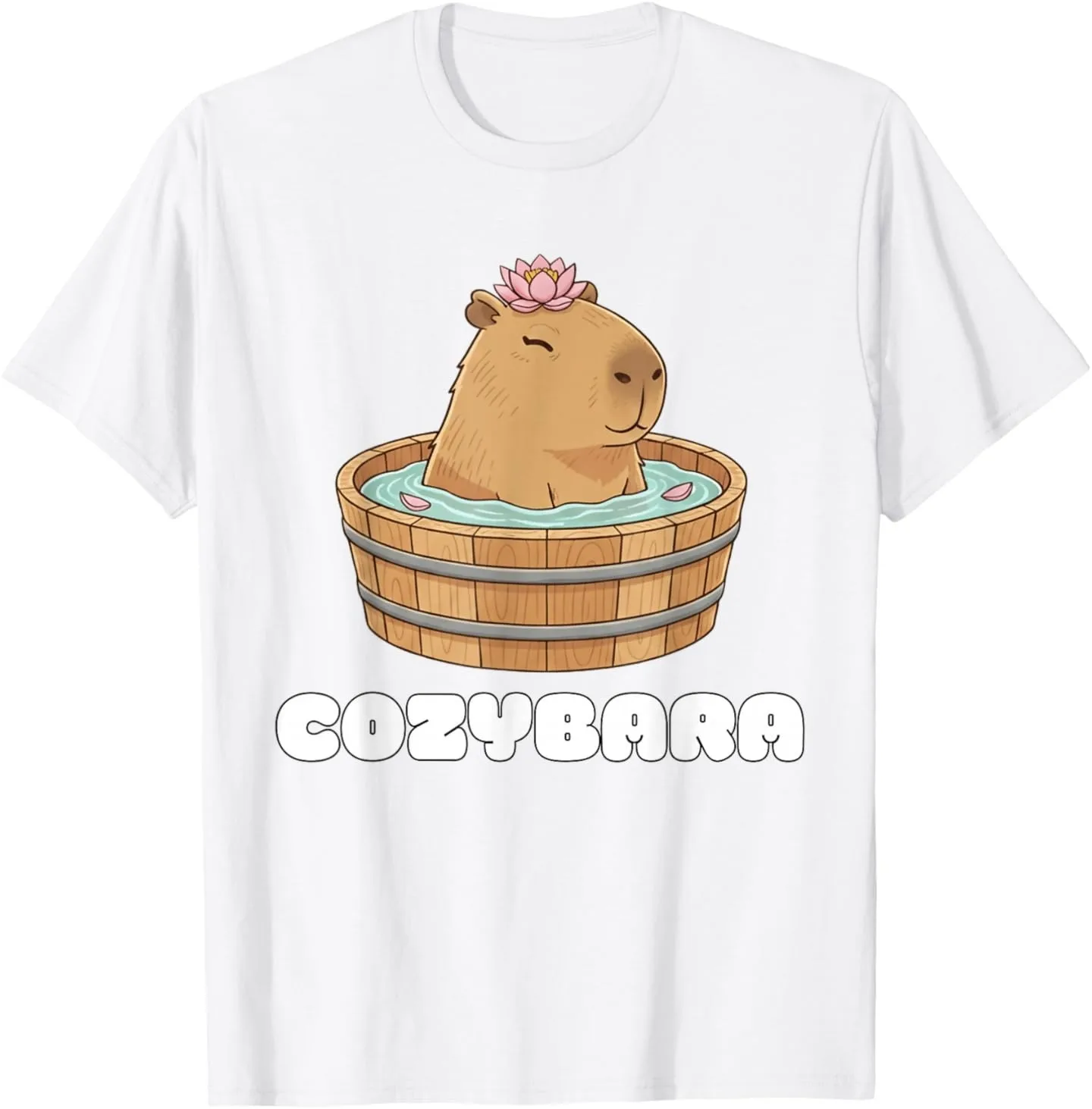 Cute Capybara in A Bathtub Cozybara Design T-Shirt