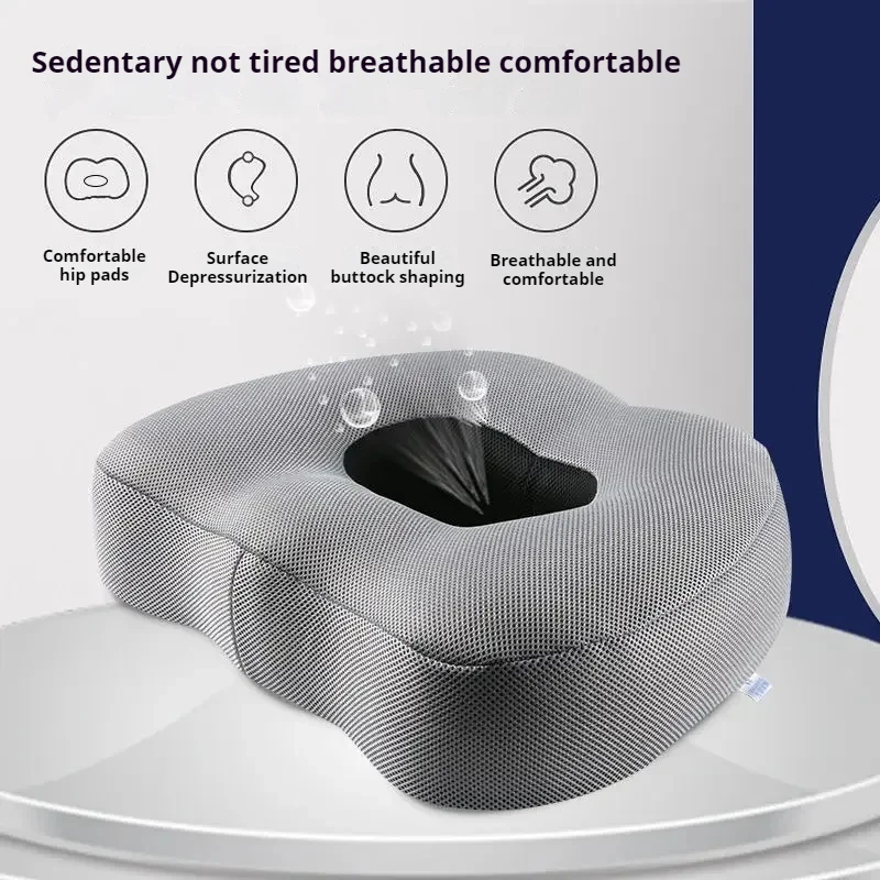 Natural Latex Hollow Seat Cushions, Breathable Pad for Office Sitting, Hip Shape Support, Hemorrhoid & Coccyx Discomfort Relief