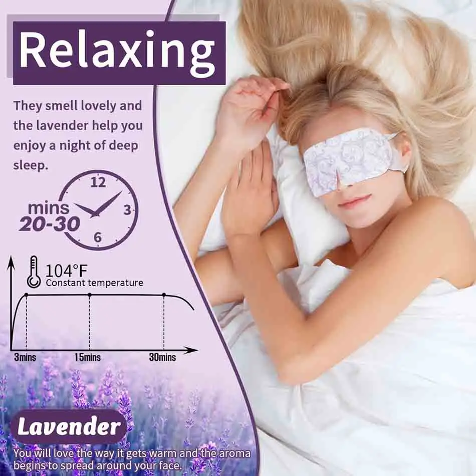 10pcs Steam Blindfold Eye Masks Hot Compress Heating Eyepatch Disposable Sleeping Noon Break Nap Eyes Care Eyeshade Patches