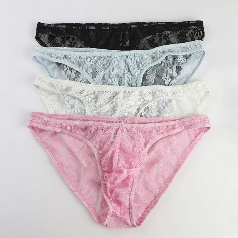 

Men Sexy Gay Sissy Panties Mens Sexy Underwear Elastic See-Through Gay Sissy Bulge Breathable Comfortable Lace Thong Underpants