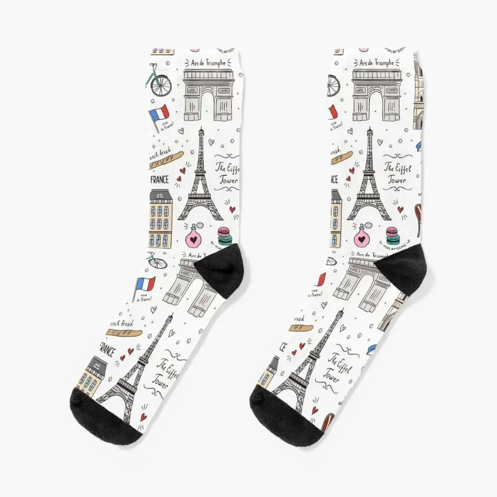Paris Pattern colors Socks Stockings compression Lots set short Socks Man Women's kawaii gifts christmas gift Socks Male Women's