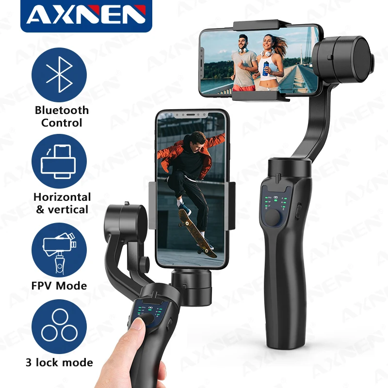 F8 3-Axis Handheld Gimbal Stabilizer Smartphone Clip, Anti-Shake Video Recording for Android Iphone Mobile Phone Selfie Stick