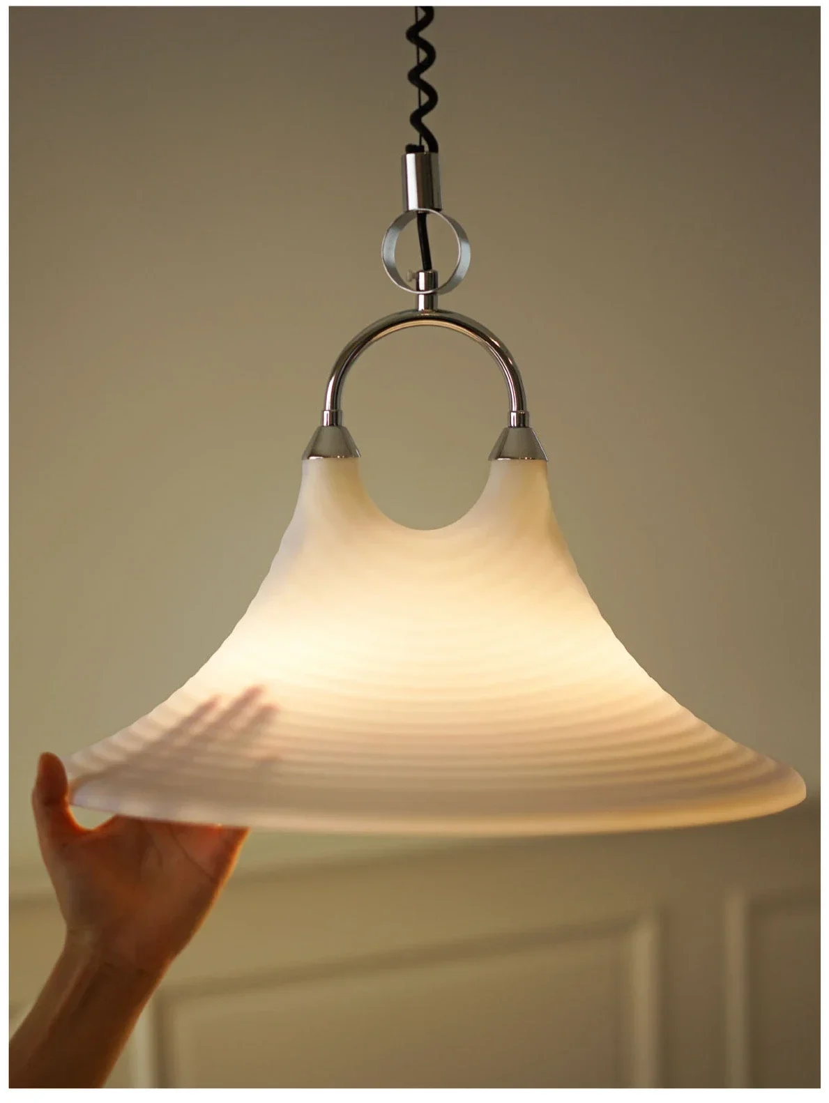 Vintage Swirl Pendelleuchte Nordic Horn LED-Licht einzigartige Designer orange Lampe für Esszimmer Hotel Schlafzimmer Küche Bar Lichter – Detail 5