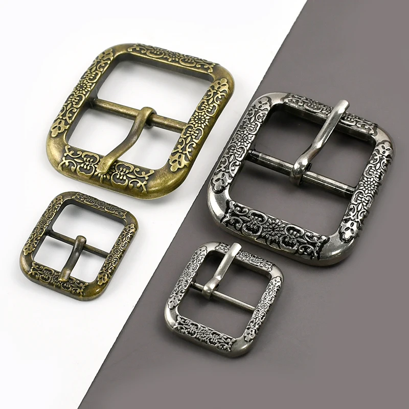 

1/2/5Pcs 20/35/40mm Belt Buckle Vintage Ancient Silver Brass Pin Buckles Waistband Adjust Clasp Decoration Leather Head Hardware