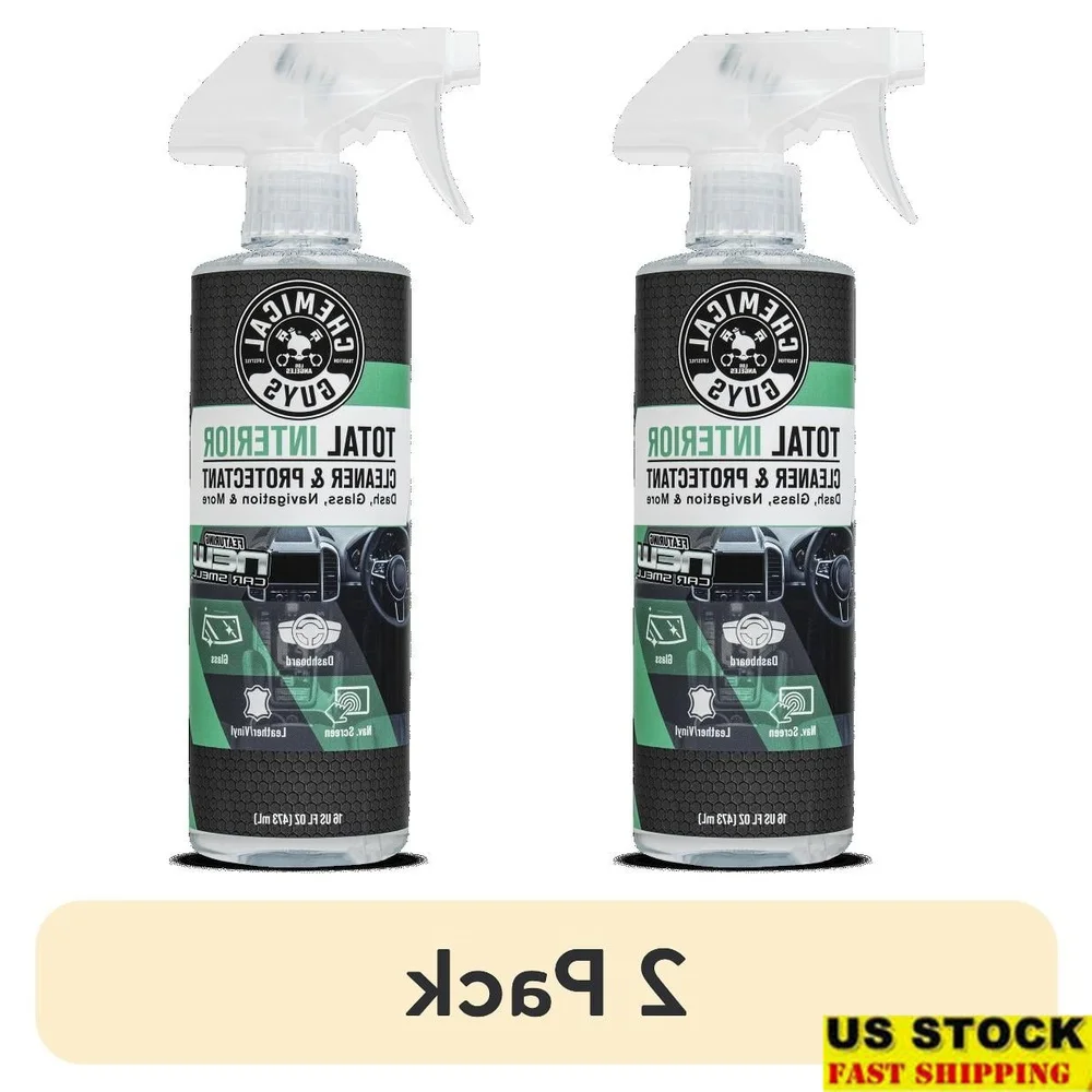 

2 Pack Total Interior Cleaner Protectant New Car Fragrance Streak Free UV Blocker Multi Surface Easy Clean Safe Non Oily Finish