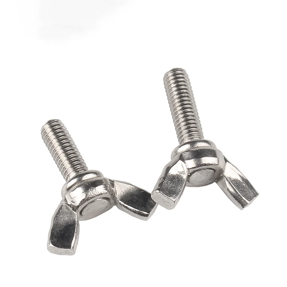 2pcs L 8-30mm Butterfly Screw M4 M5 M6 M8 A4-316 Stainless Steel Wing Thumb Bolt Claw Hand Tighten Screws For Seawater Equipment