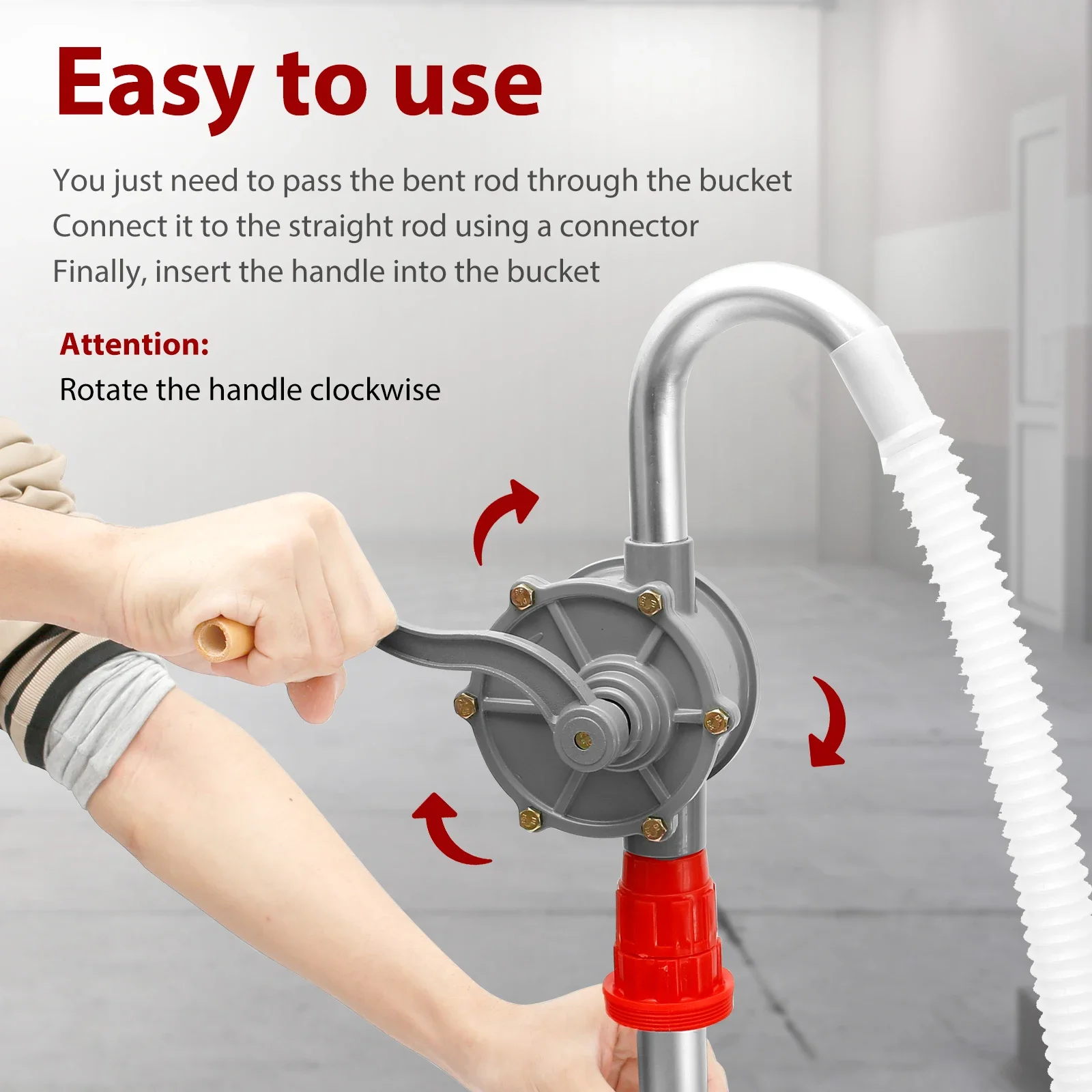 Bomba de mano, bomba de manivela, bomba de barril diésel de aceite, bomba de tambor ajustable de 55 galones, bombas de succión de transferencia de coche para exteriores, aceite de gasolina