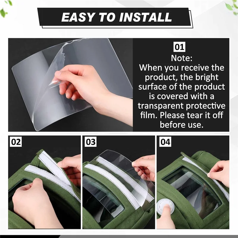 แผ่นปิดหน้าแบบถอดได้สำหรับงานพ่นทราย 10 ชิ้น ทำจากพลาสติก PC สำหรับงานพ่นสี ปัดฝุ่น และขัด