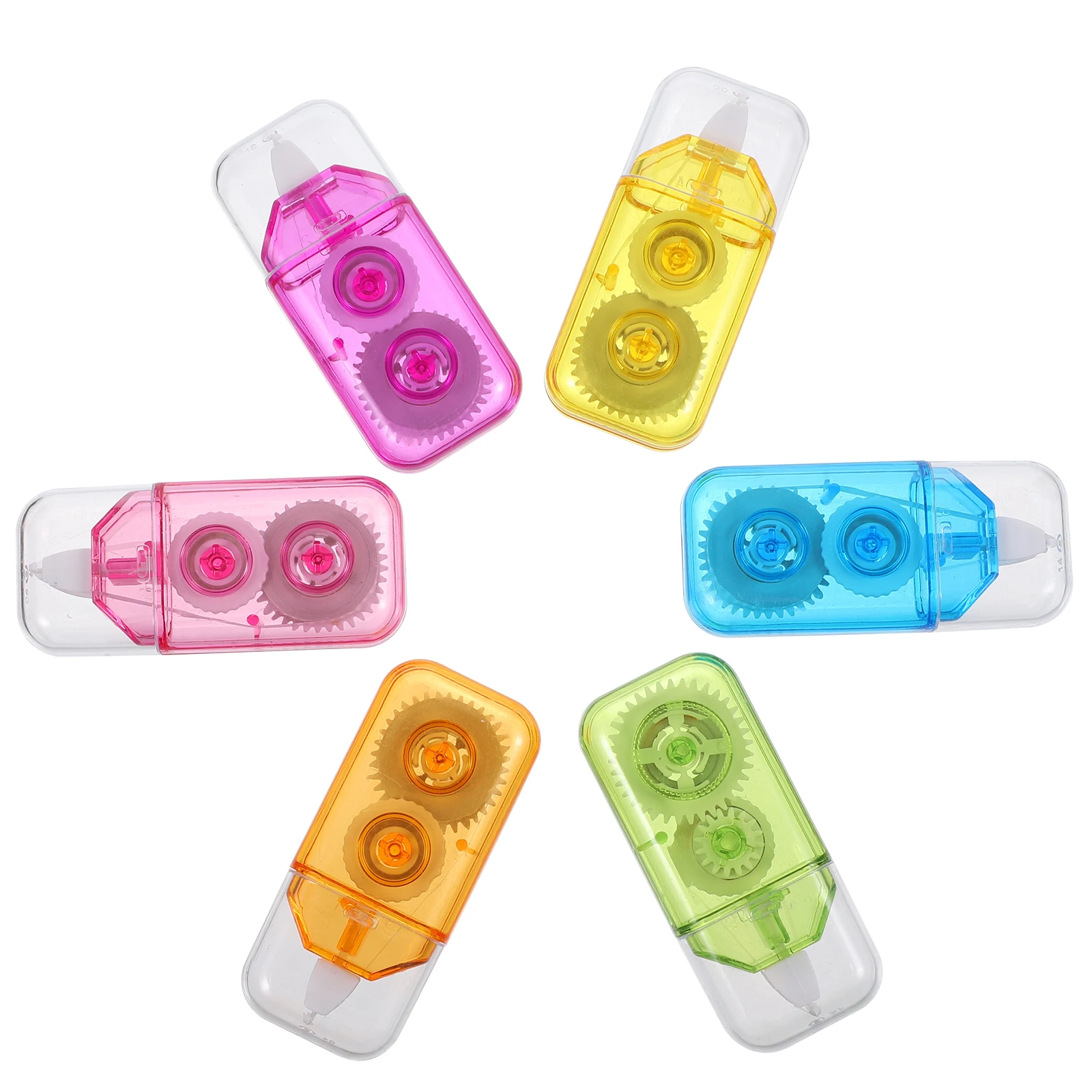 

6 Pcs Correction Tape Mini Simple Rainbow Practical Adhesive Tapes Students Classroom Supplies Cute Stationery Long Term Use