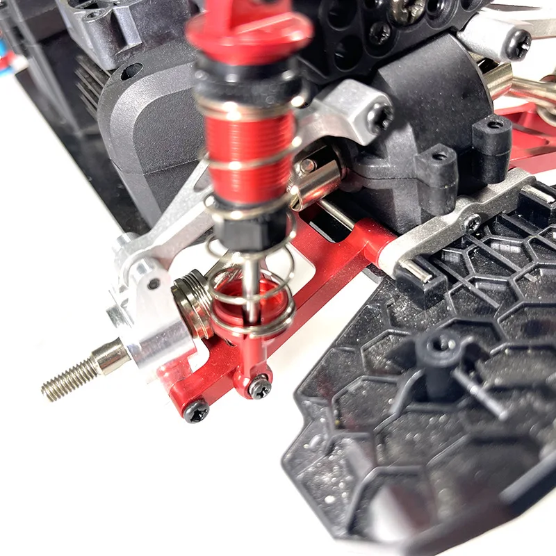 MJX 1/14 brazo inferior trasero de Metal mejorado apto para piezas de coche 14301 14302 RC, reemplazo de enlace de suspensión de aleación de aluminio