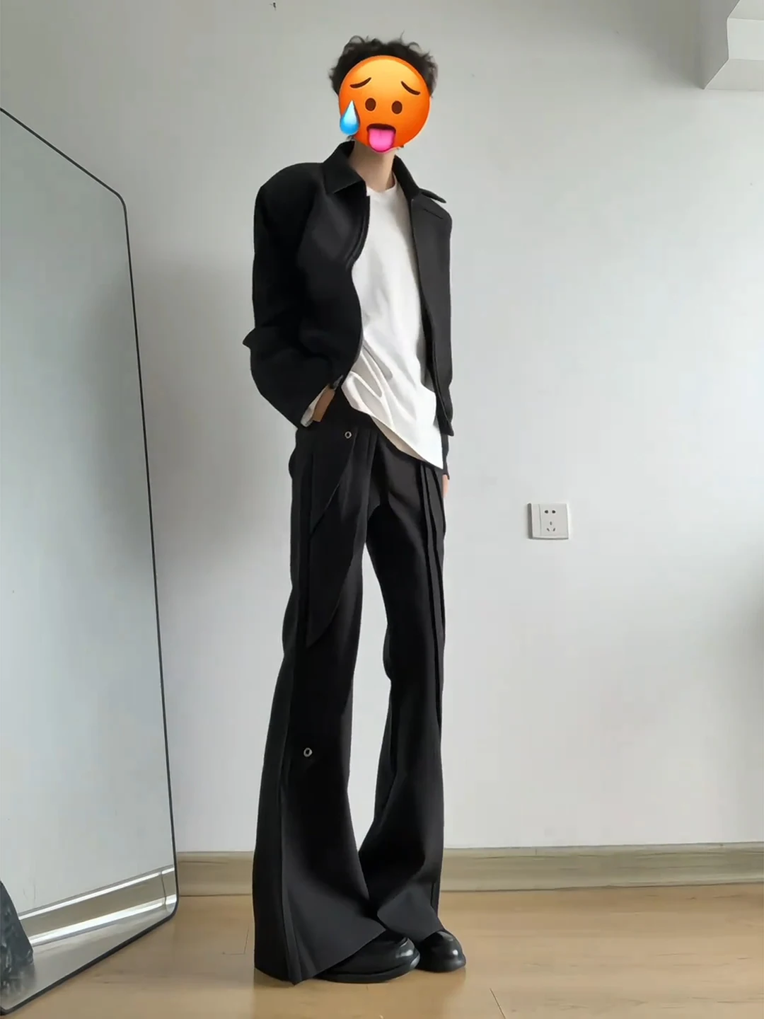 

Брюки Cleanfit с высокой талией и расклешенным низом для мужчин, повседневные брюки-карго, дизайнерские, прямые, с эффектом удлиненных ног